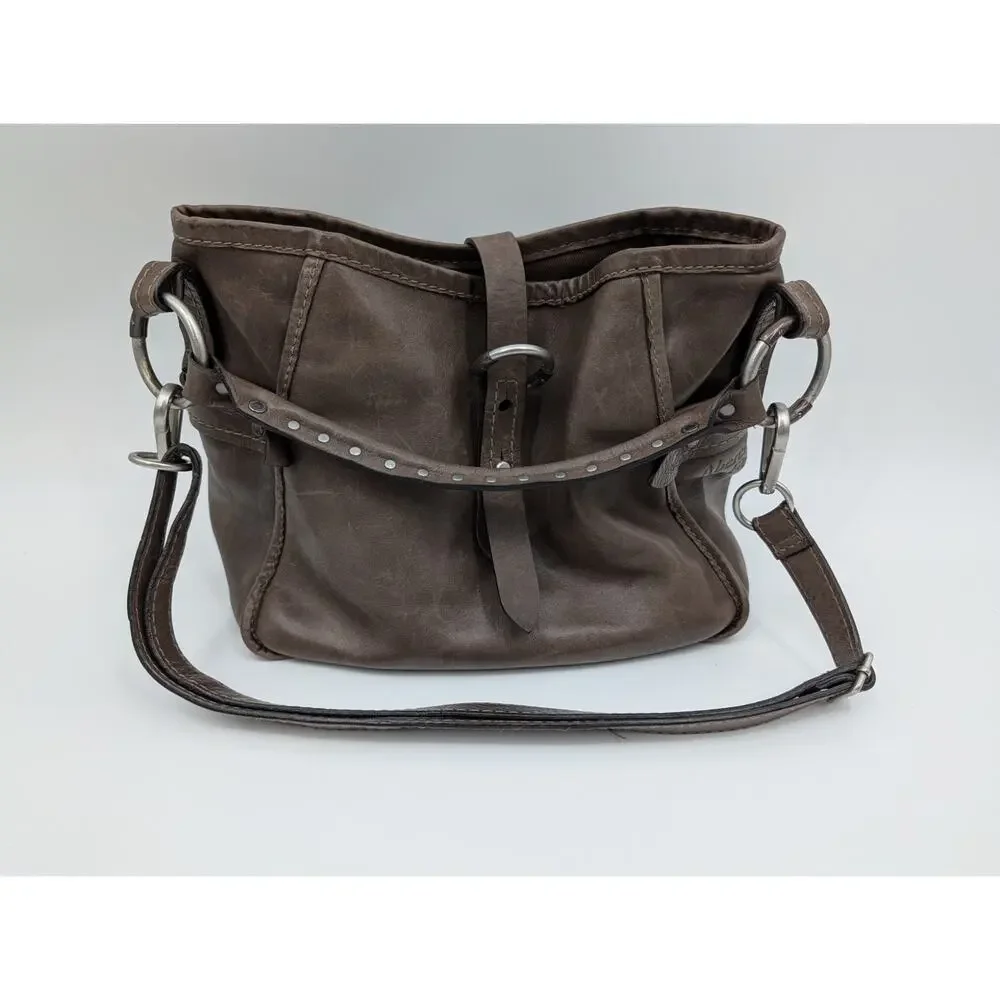 Abercrombie & Fitch Y2K 90s Leather Hobo Shoulder Bag Satchel Slouchy Vintage